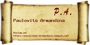 Paulovits Armandina névjegykártya